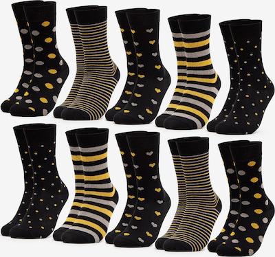 Occulto Socken 'Rita' in gelb / grau / schwarz, Produktansicht