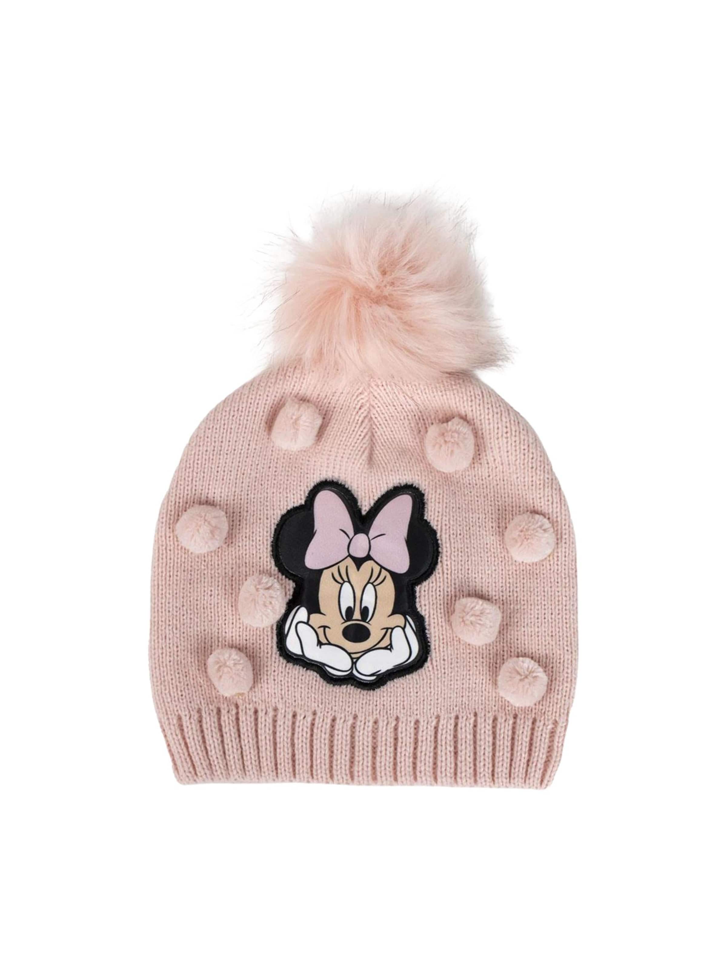 DISNEY Beanie 'Minnie Maus Bommelmütze' in Pink: front