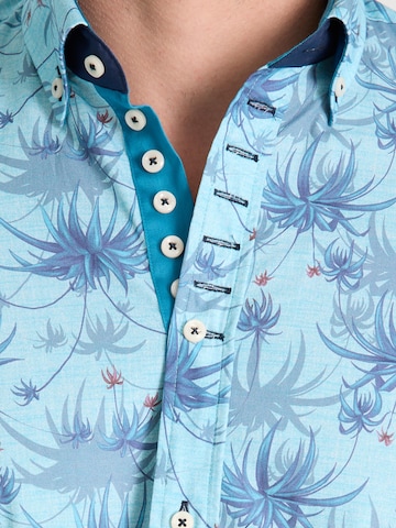 7Camicie Slim fit Zakelijk overhemd 'Donatello Poplin Man Shirt Light Blue Blue' in Blauw