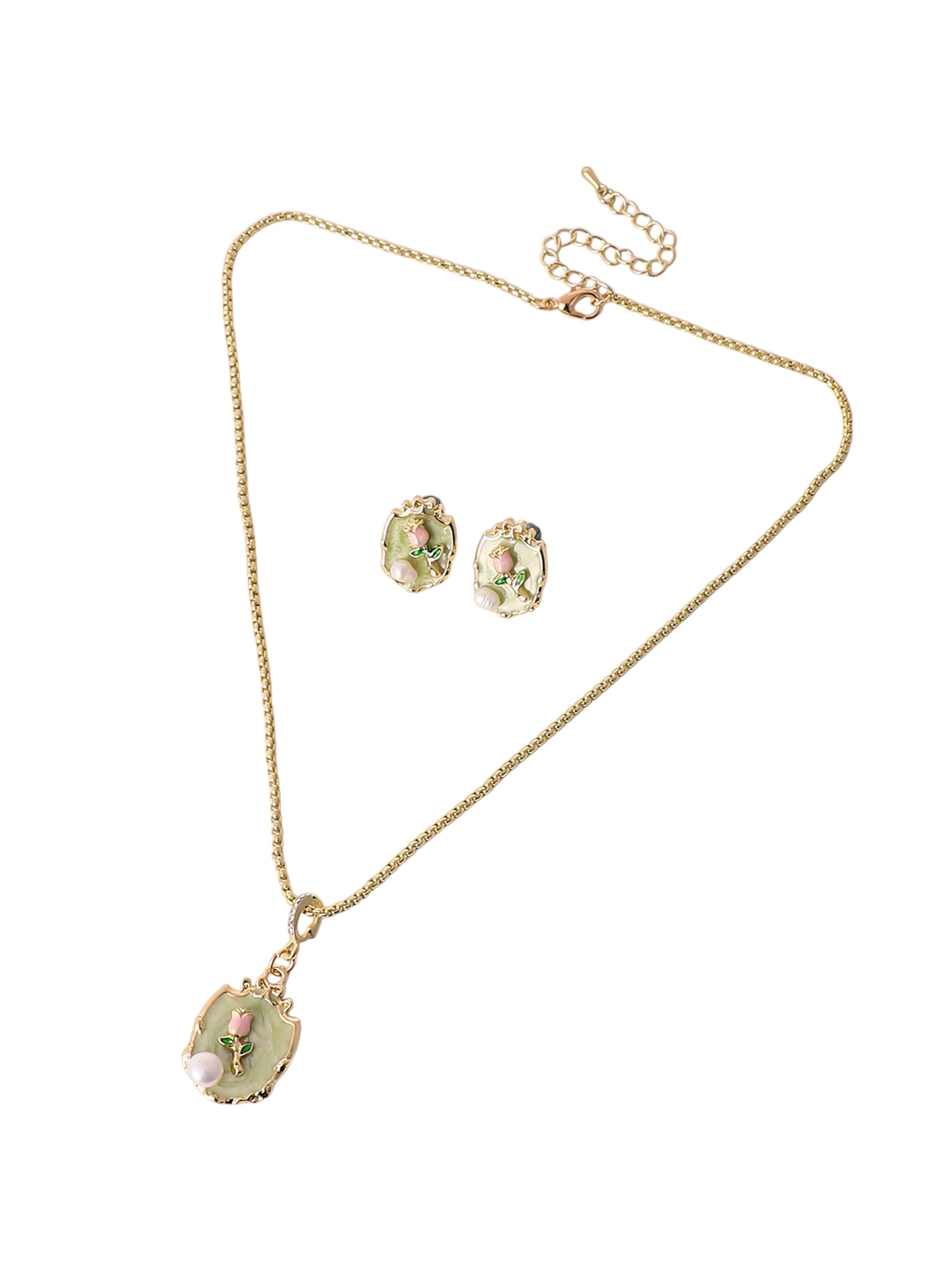 SOHI - Conjuntos de bijuteria 'Bulbuli' em verde: frente