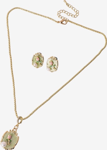 SOHI Комплект украшений 'Bulbuli' в Зеленый: спереди