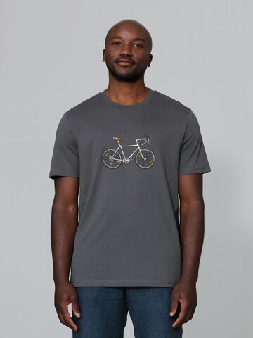 T-Shirt ' Doodle Bike ' Watapparel en gris : devant