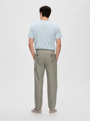 SELECTED HOMME Regular Pleat-front trousers 'Jones' in Green