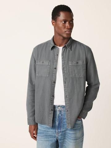 Next Regular fit Button Up Shirt in Grey: front
