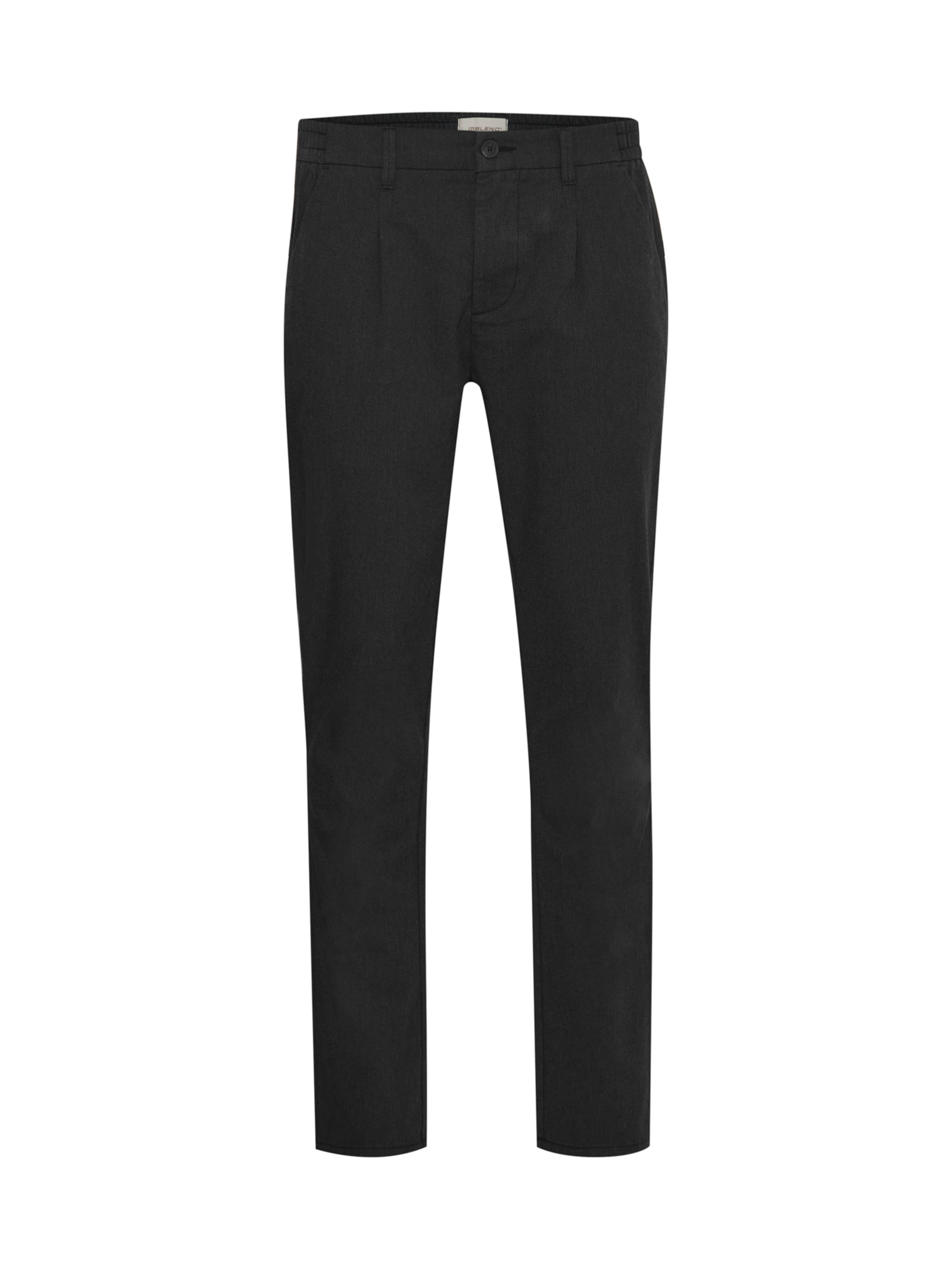 BLEND Regular Pleat-Front Pants in Black: front