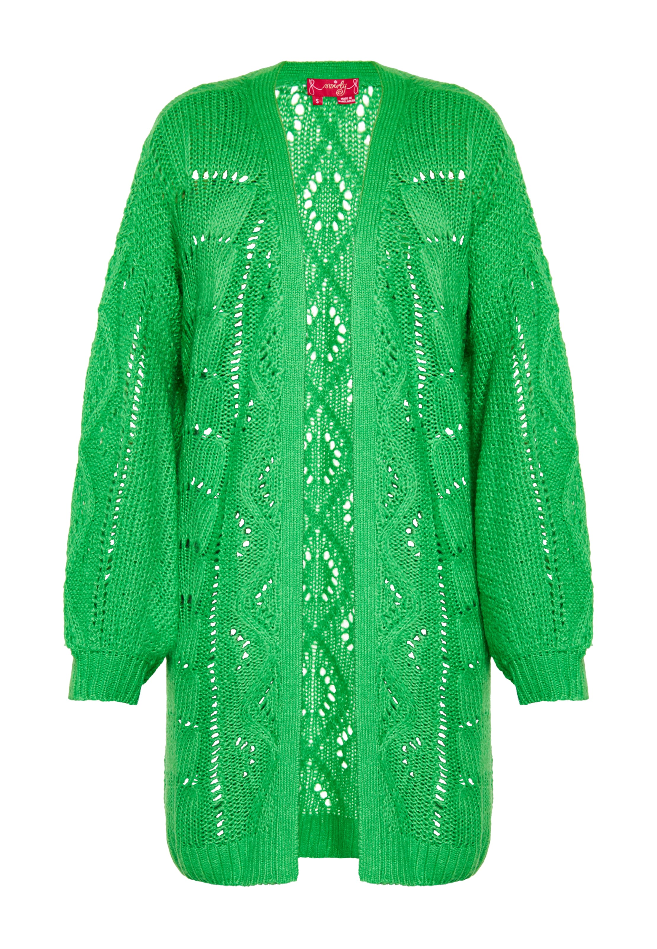 swirly Knit cardigan in Green: front
