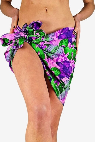 Sciarpa 'Green Purple Flower' di King Kameha in rosa: frontale