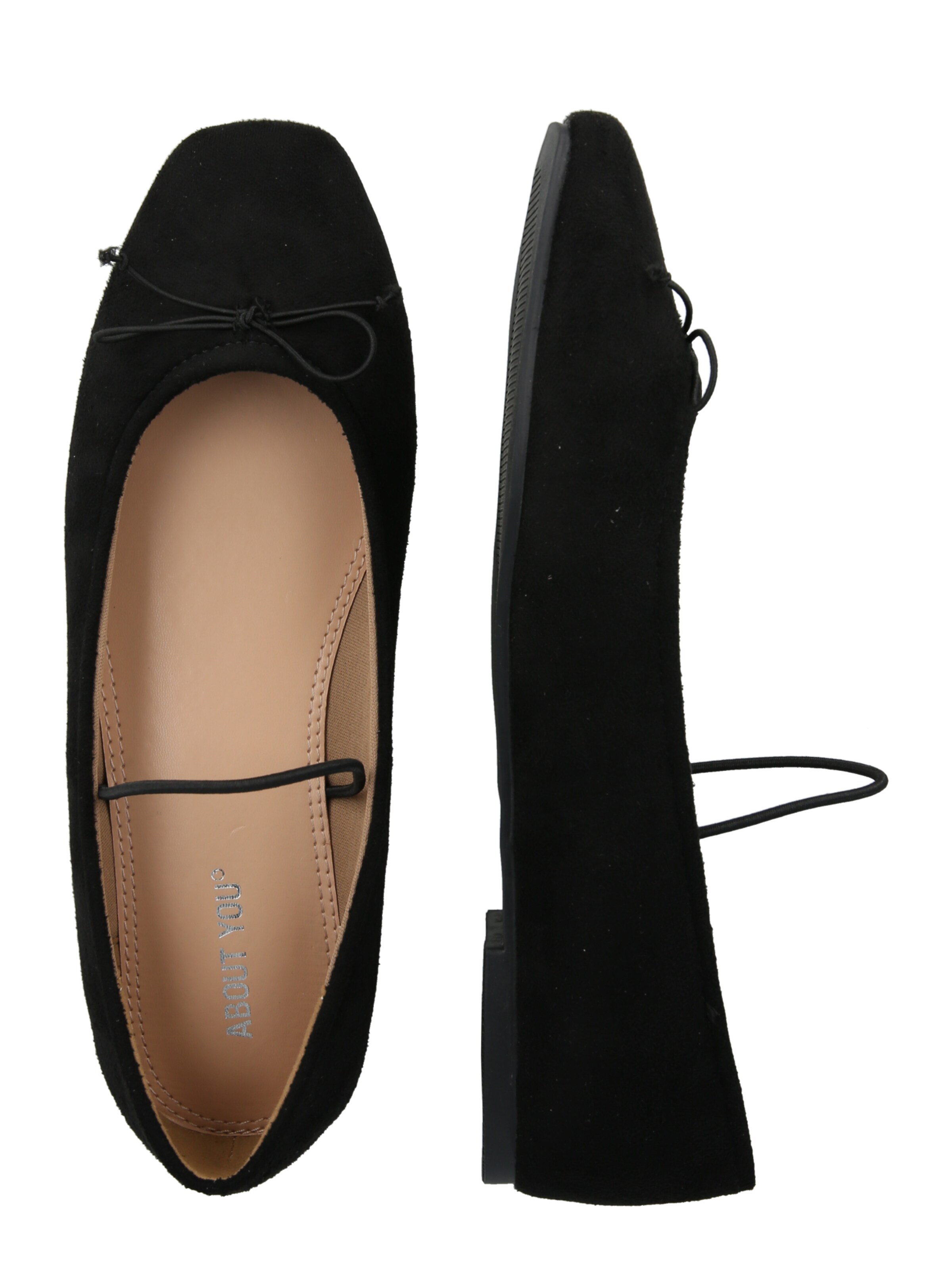 ABOUT YOU Odprte balerinke 'Chantal' | črna barva