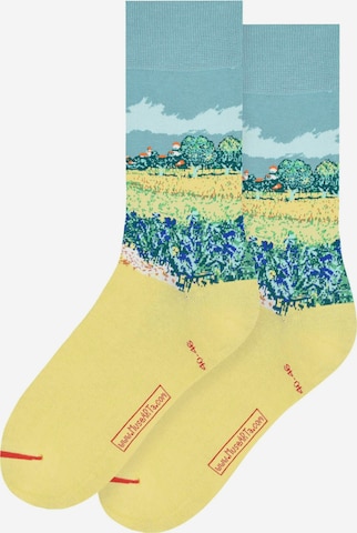 MuseARTa Socks 'Vincent Van Gogh - Field With Irises Near Arles' in Yellow: front