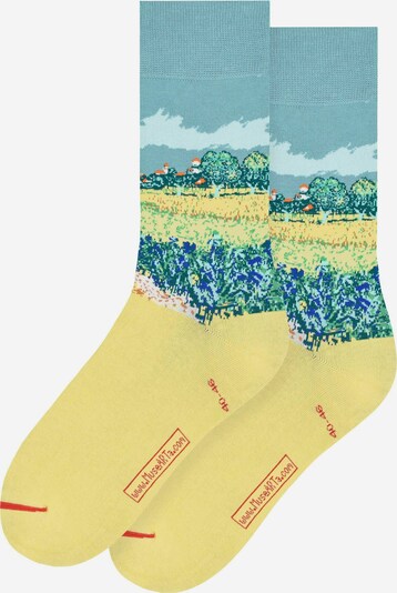 MuseARTa Socken 'Vincent Van Gogh - Field With Irises Near Arles' in hellblau / hellgelb / mischfarben, Produktansicht