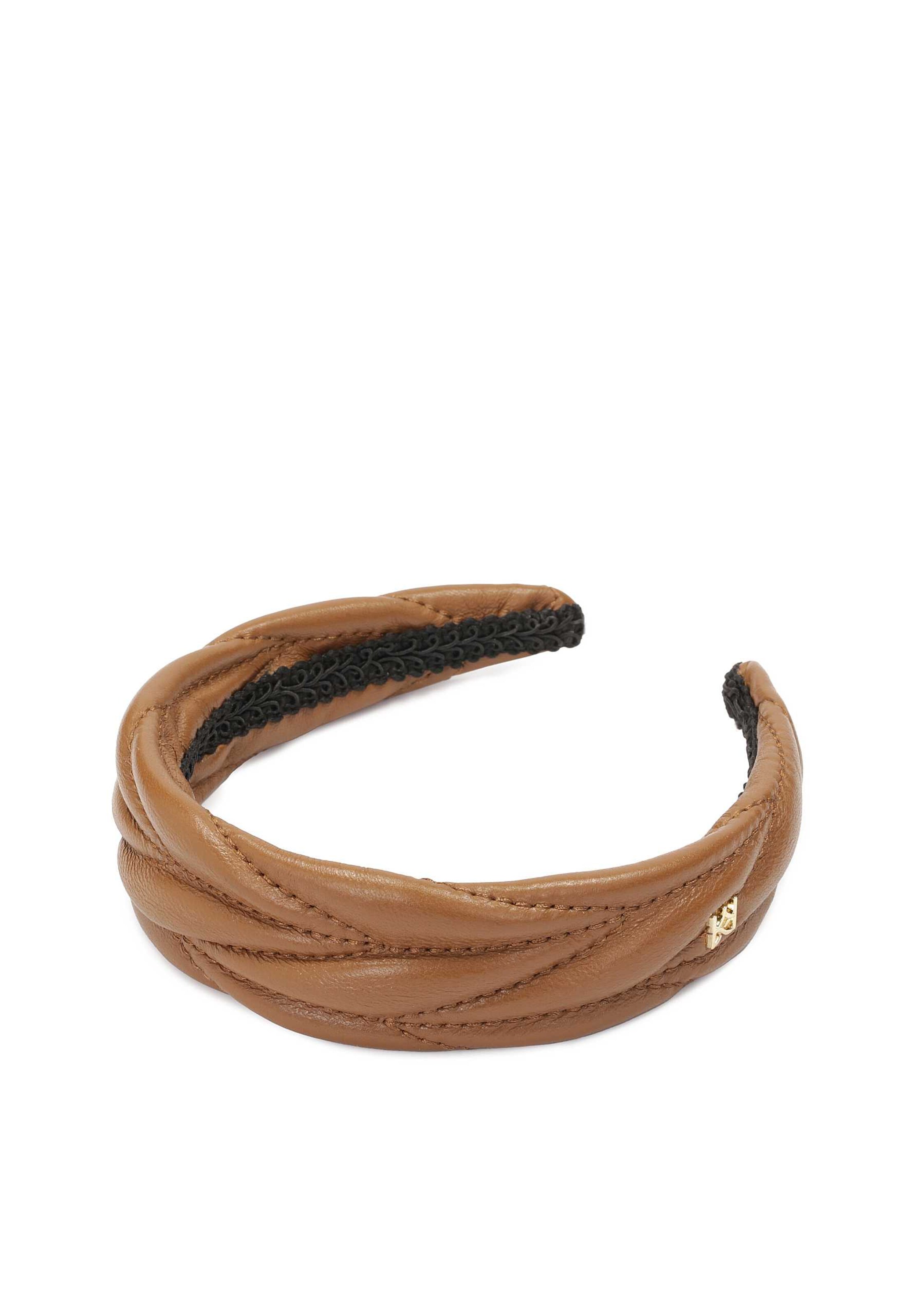 Ornement pour cheveux Kazar en marron : devant