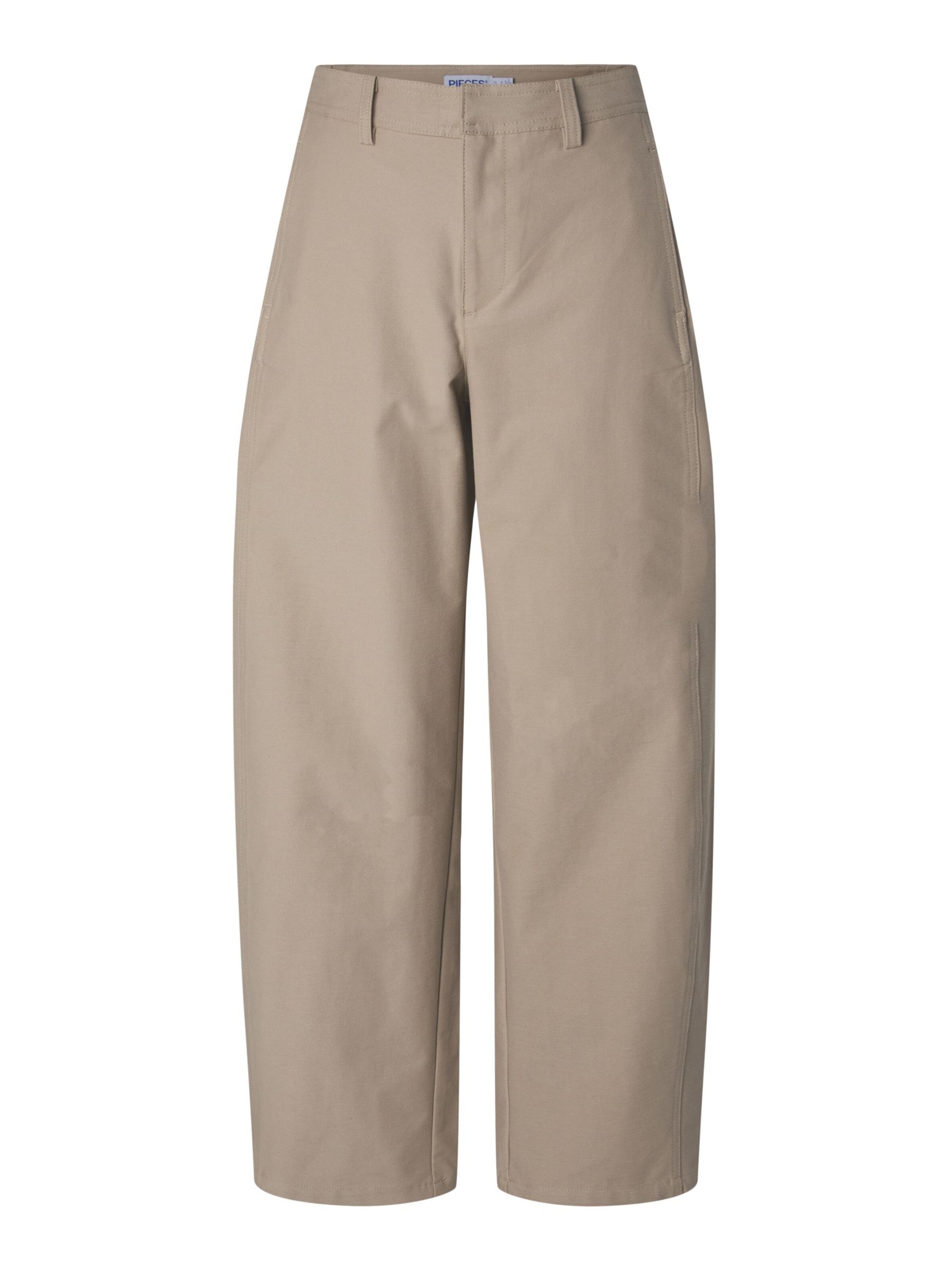 PIECES Tønde Bukser ' PCRIKKE' i beige: forside