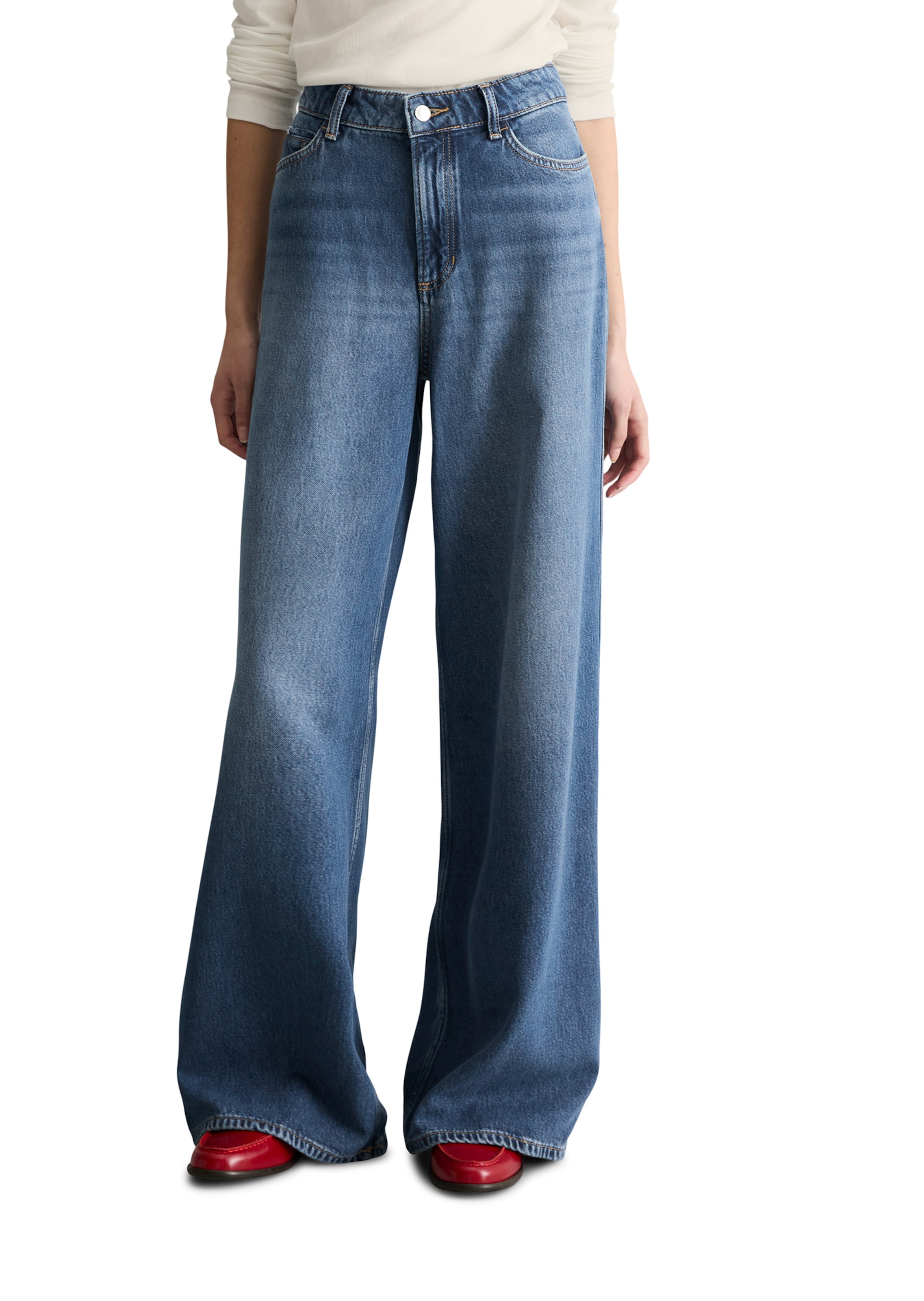 Marc O'Polo DENIM Wide Leg Jeans 'Anjo' in Blau: Vorderseite