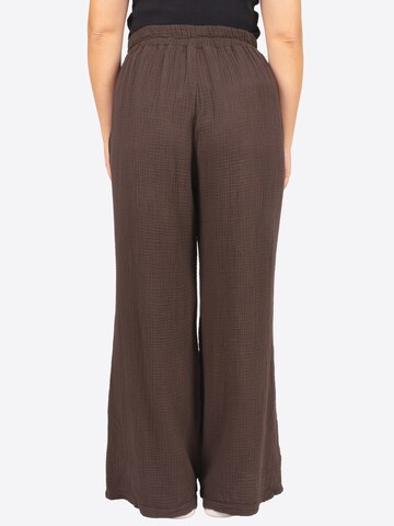 Wide Leg Pantalon ' AYANA MUSSELIN ' Seasons of April en marron