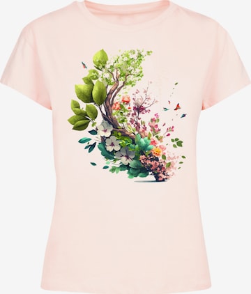 T-shirt 'Spring Tree' F4NT4STIC en rose : devant