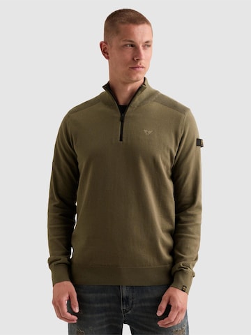 Pullover 'Pullover in 100% cotton with half-zip' di PME Legend in verde: frontale