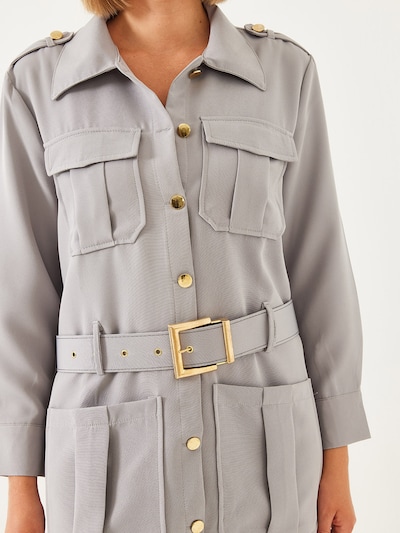 Bianco Lucci Between-seasons coat in Light grey, Item view