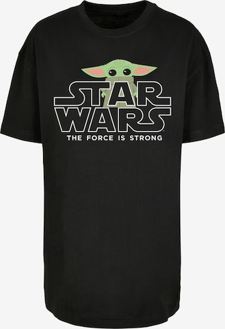 F4NT4STIC Shirt 'Star Wars The Mandalorian Baby Yoda' in Zwart: voorkant