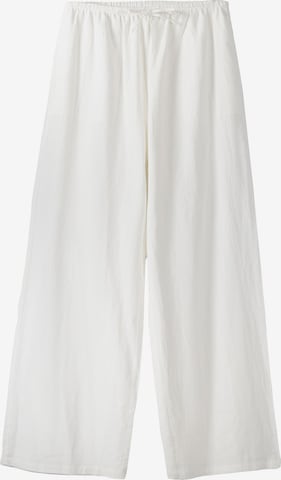 Bershka Zvonové kalhoty Kalhoty – bílá: přední strana