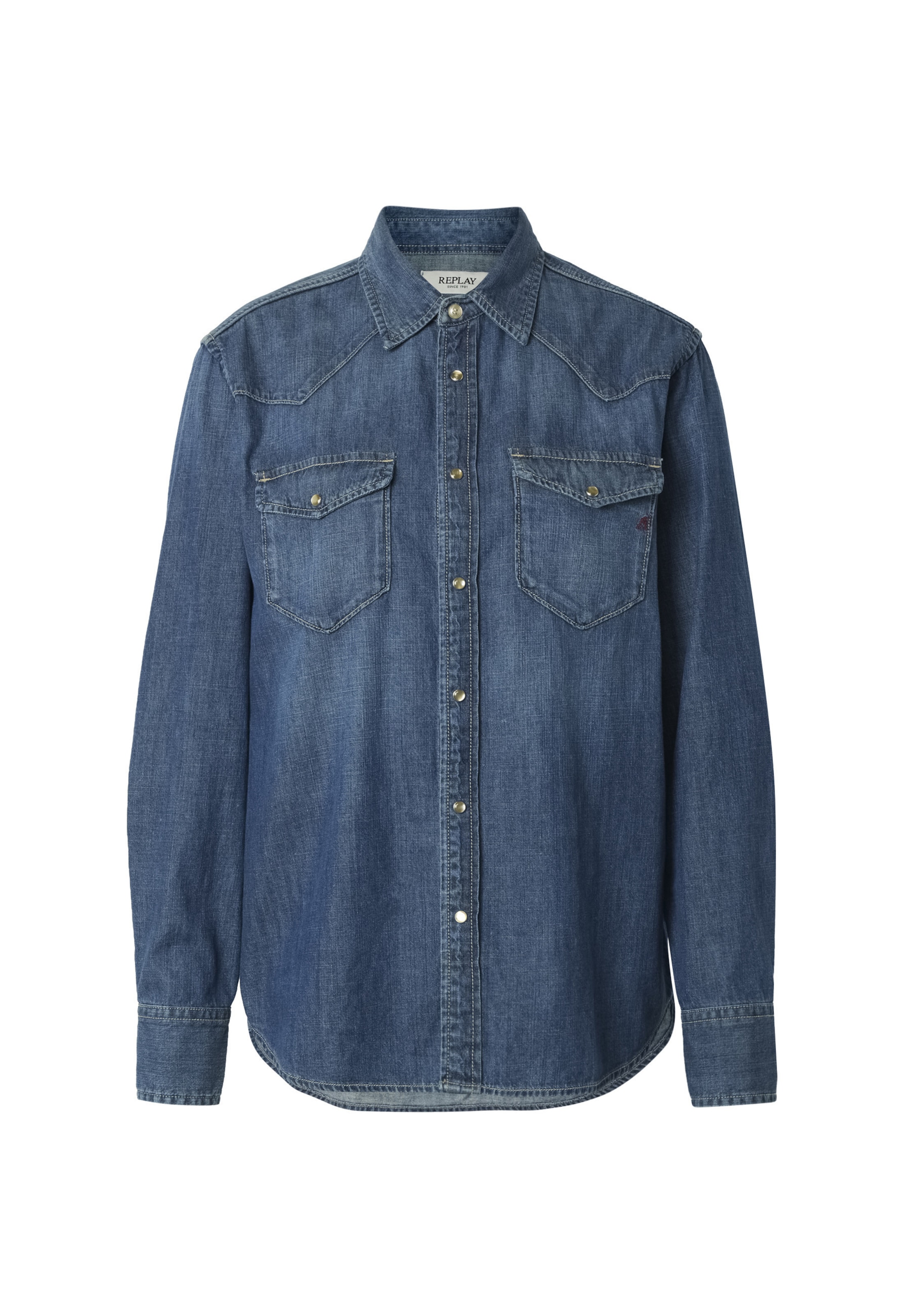 REPLAY Blouse in Blauw: voorkant