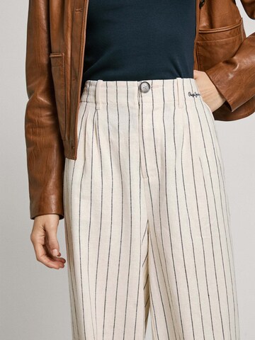 Pepe Jeans Wide leg Bandplooibroek 'Herly' in Wit