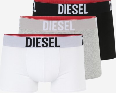 DIESEL Boxershorts 'Damien' in graumeliert / rot / schwarz / weiß, Produktansicht
