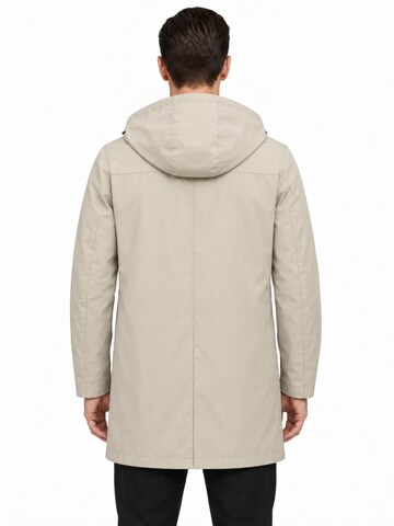 ALLTHEMEN Between-Seasons Coat 'Regenstille' in Beige