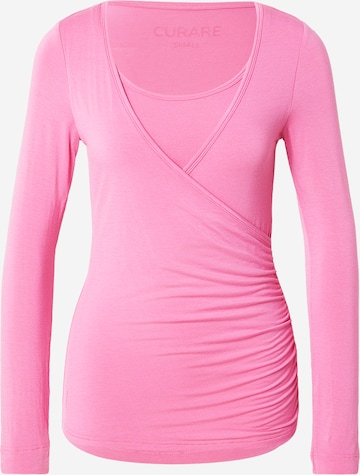 CURARE Yogawear Funkční tričko 'Flow' – pink: přední strana