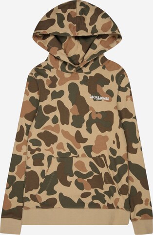 Jack & Jones JuniorSweater majica 'CAMO' - smeđa boja: prednji dio