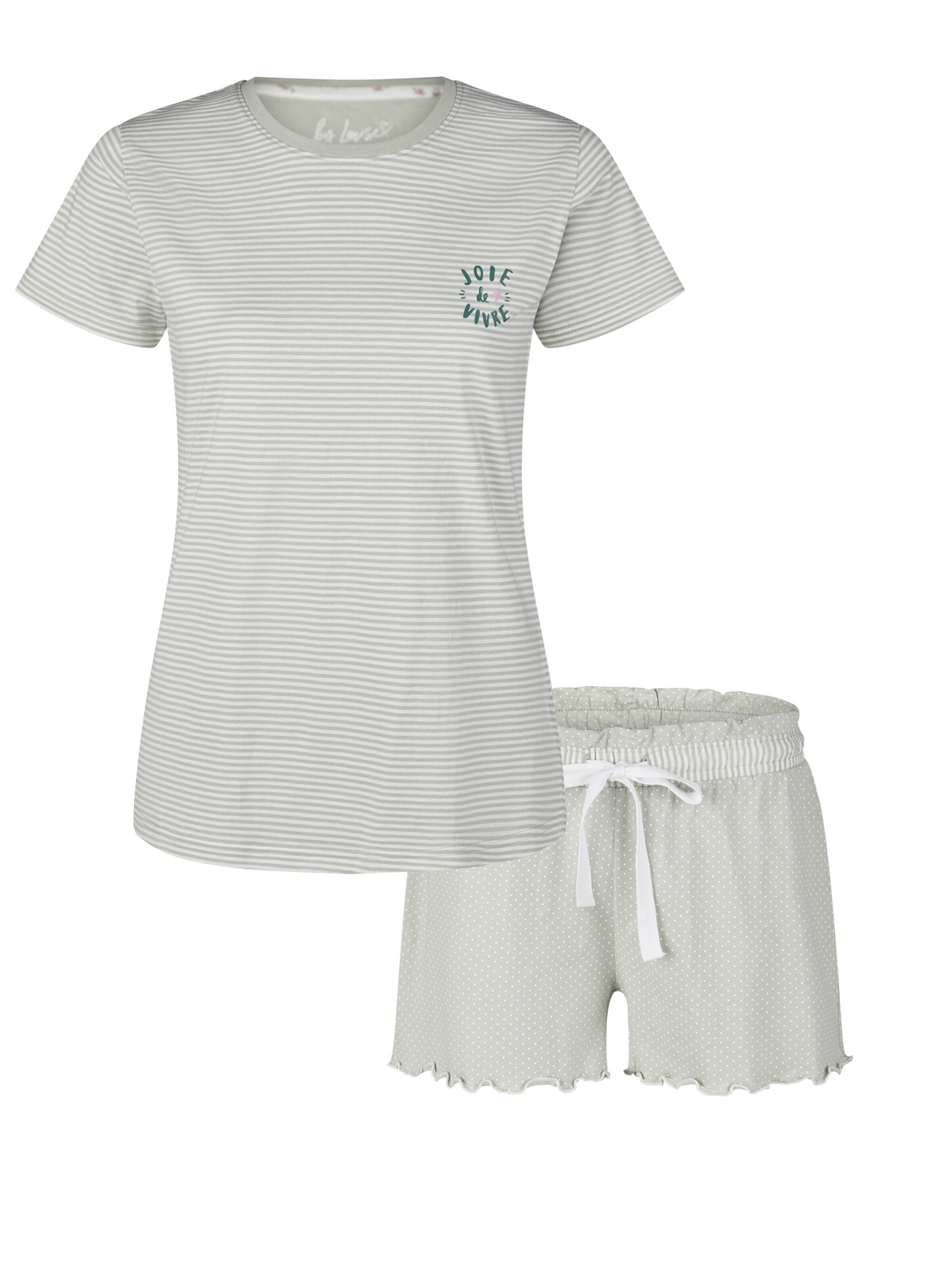 By Louise Short Pajama Set in Green: front