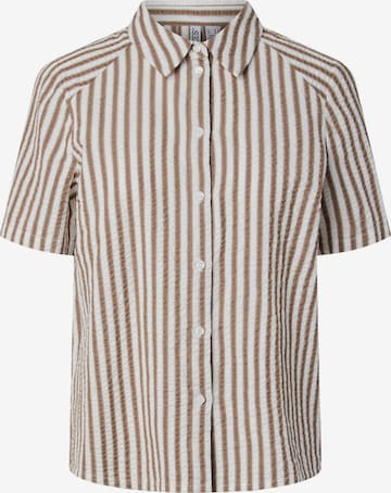 PIECES Bluse 'PCSTINNA' i brun: forside