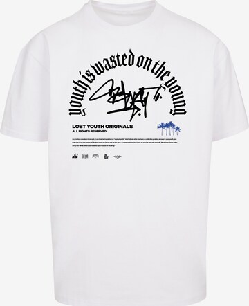 Lost Youth Shirt 'GRAFFITI' in White: front
