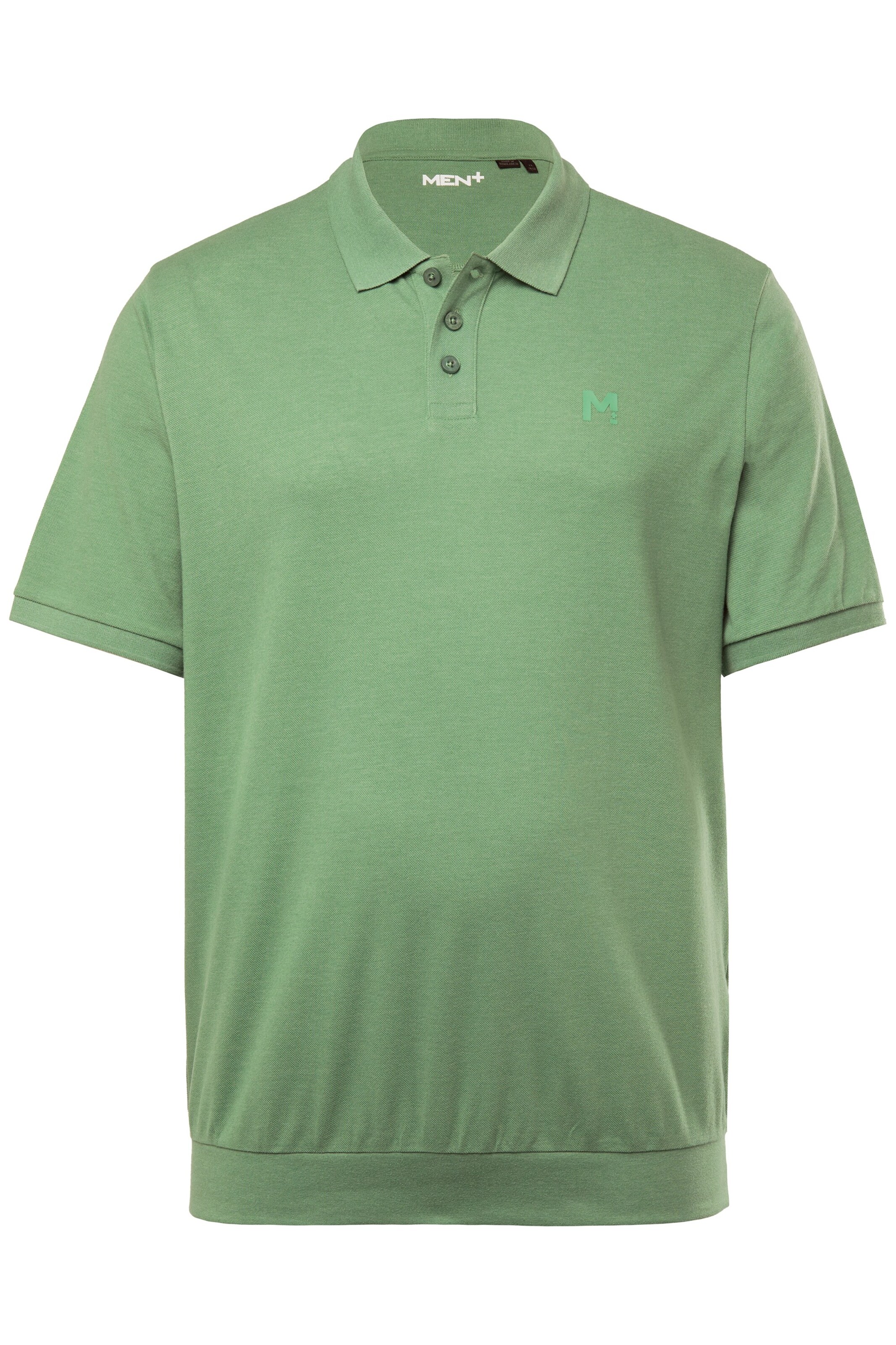 Men Plus Poloshirt in Grün: Vorderseite
