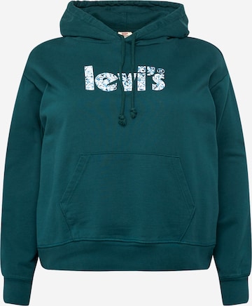 Levi's® Plus Sweatshirt 'Graphic Standard Fit Hoodie' i grön: framsida