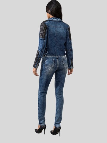 CIPO & BAXX Slimfit Jeans in Slim-Fit, dicke Kontrast Naht in Blau