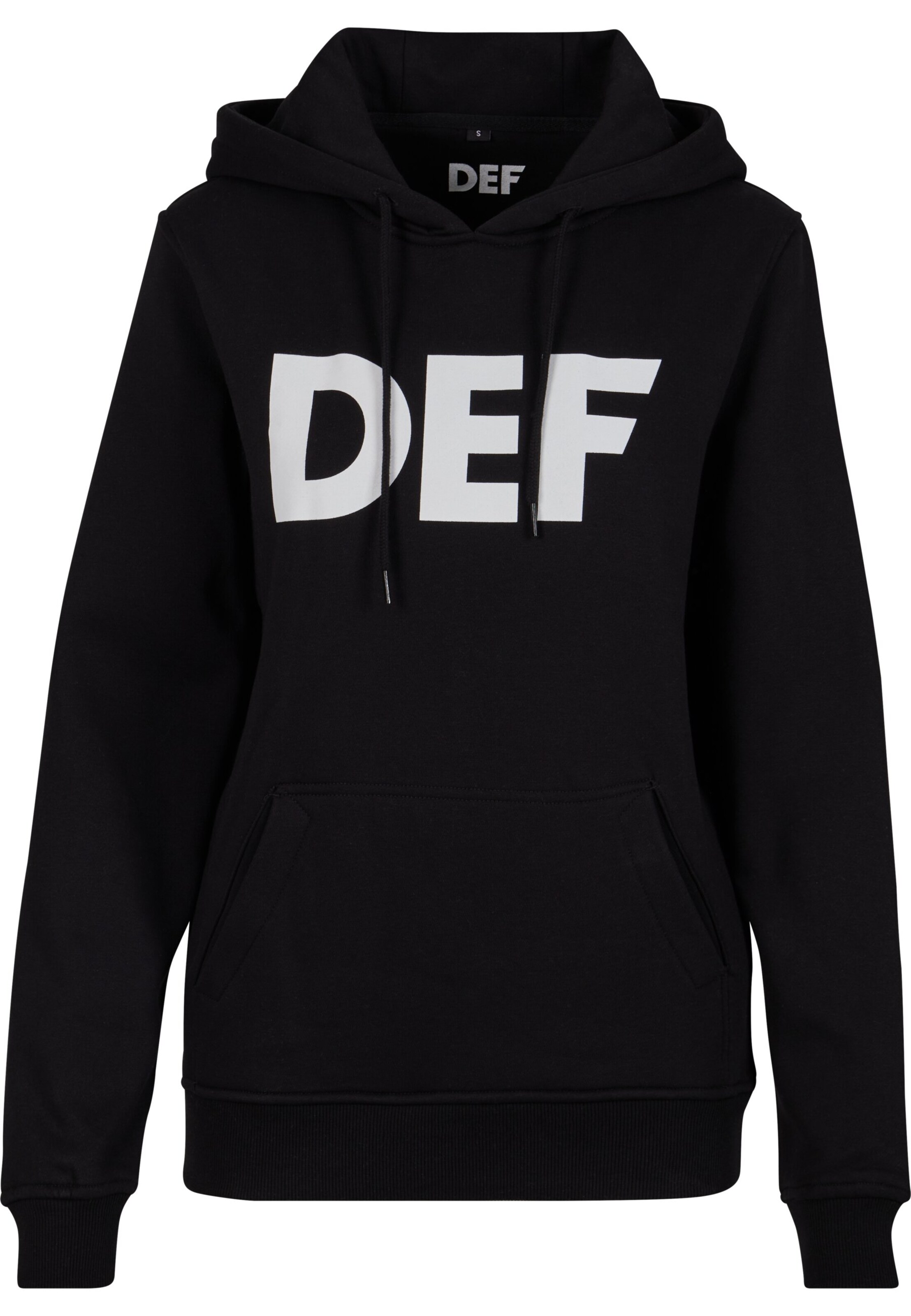 DEF Sweatshirt 'Mitarbeiter' in Black: front