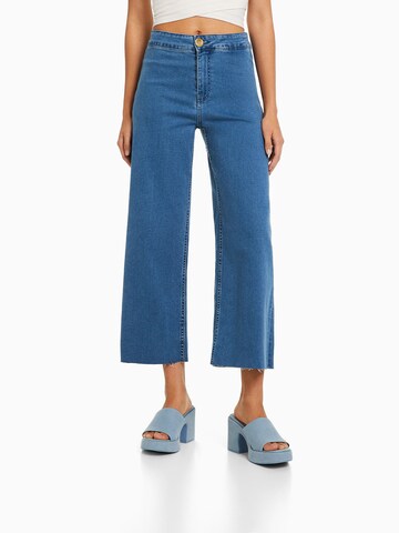 Wide Leg Jean Bershka en bleu : devant