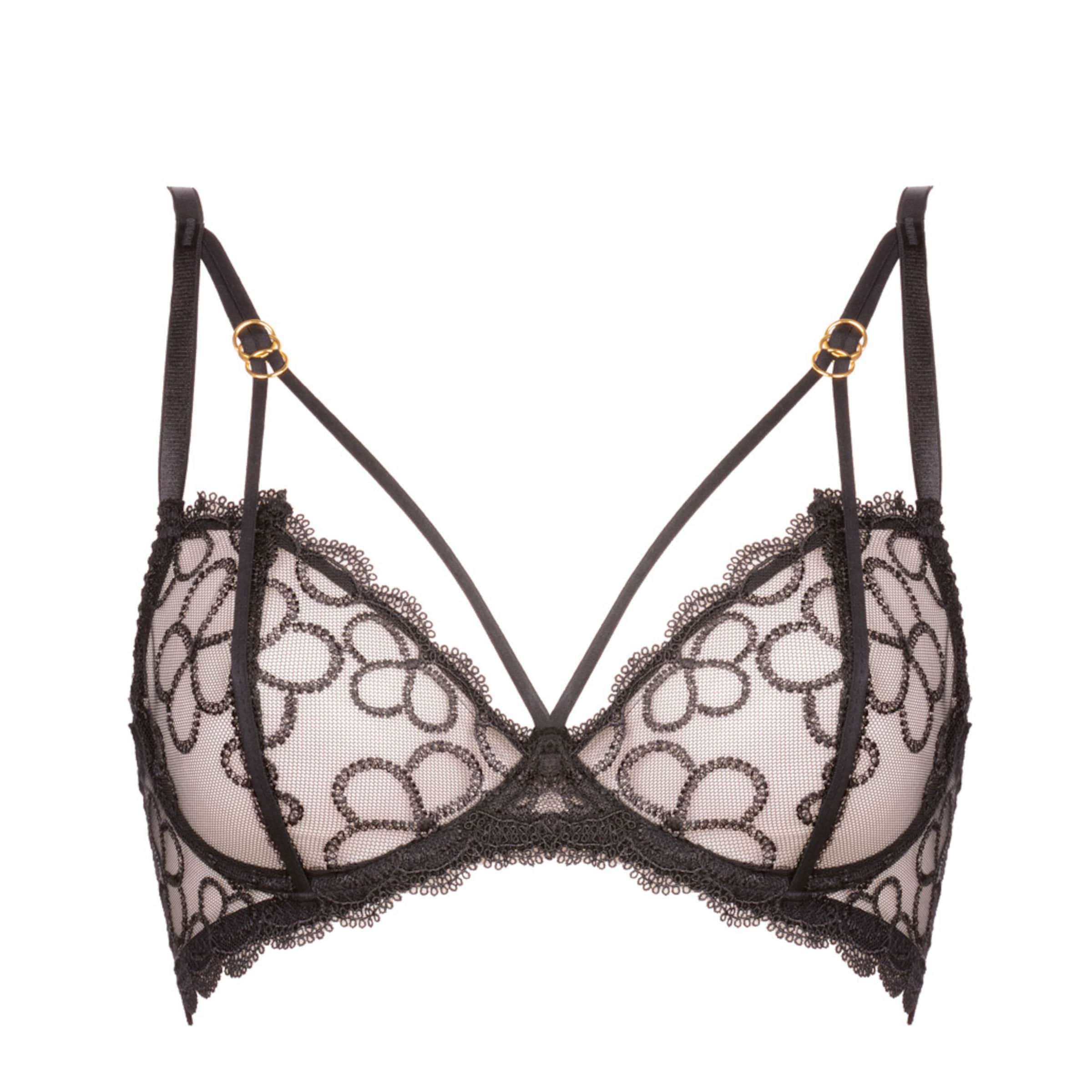 WHITE RVBBIT Push-up BH 'Mrs. Blossom' i sort: forside