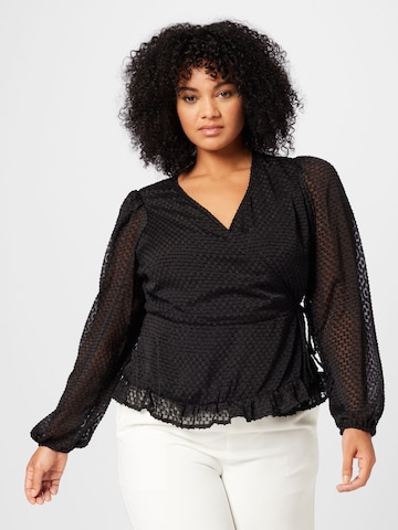 PIECES Curve Blouse 'Agana' in Zwart: voorkant