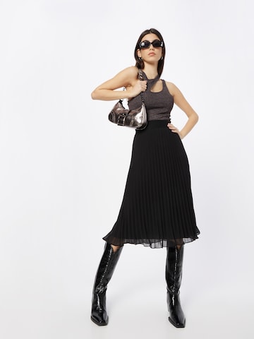 DKNY Rok 'PULL ON PLEATED MAXI SKIRT' in Zwart