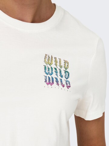 ONLY T-Shirt 'KANDY LIFE' in Weiß