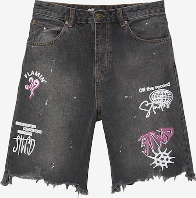 Pull&Bear Farkut värissä lila / musta denim / valkoinen, Tuotenäkymä