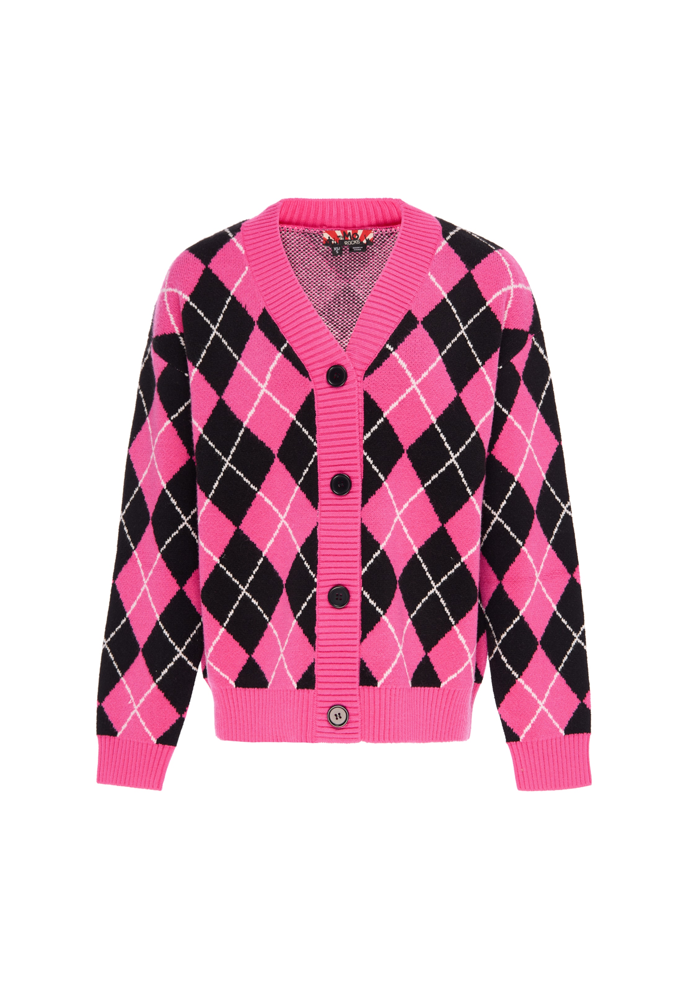 myMo ROCKS Knit Cardigan 'Rock' in Pink: front