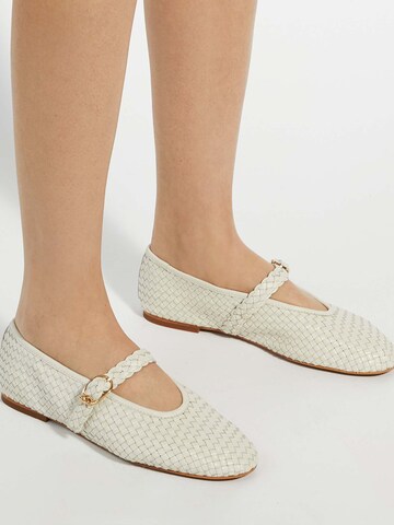 Dune LONDON Ballerina met riempjes in Beige