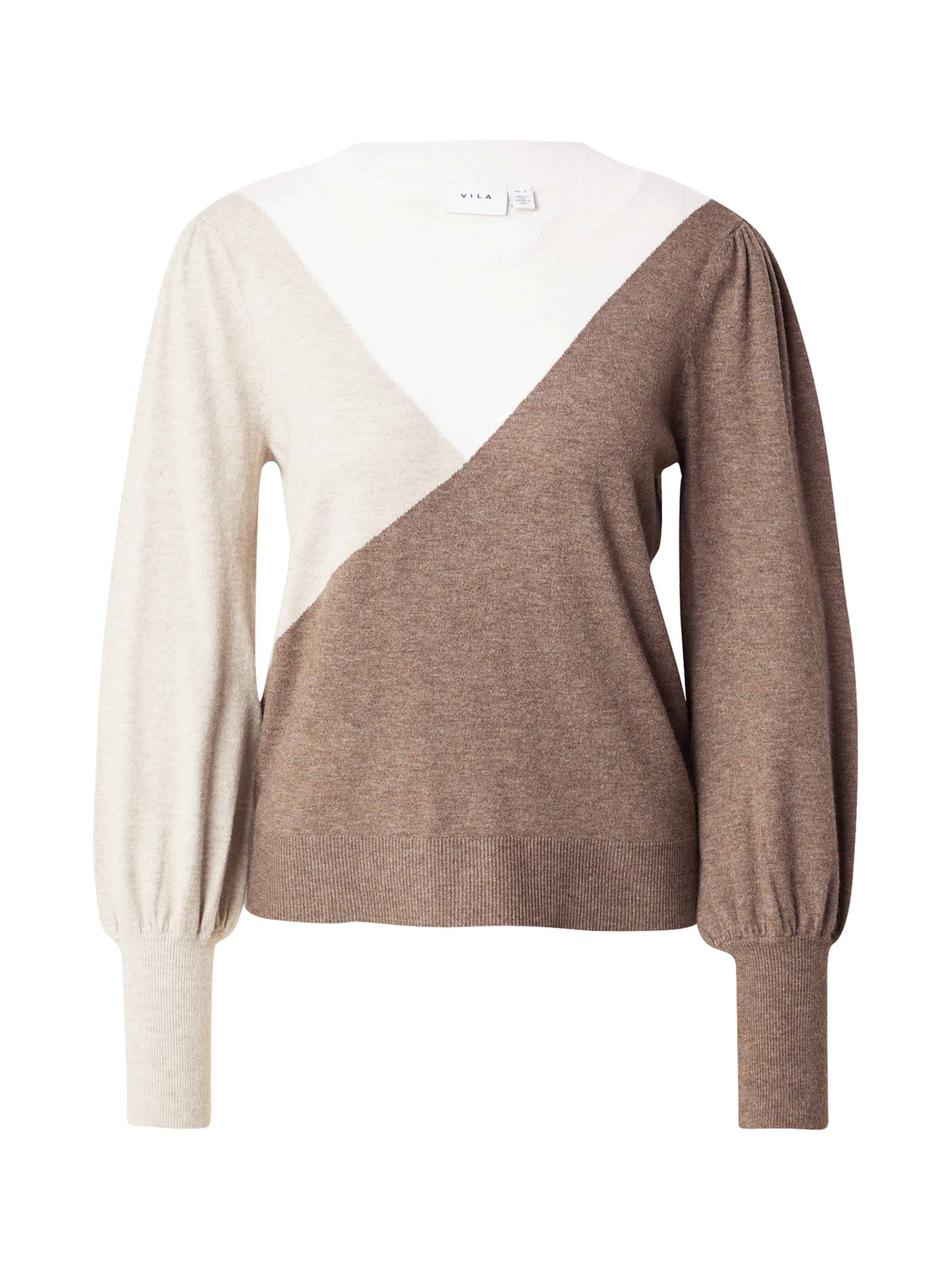 VILA Pulover 'VIKerry' | rjava barva: sprednja stran