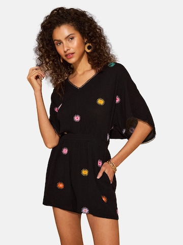 love & roses Jumpsuit in Zwart: voorkant