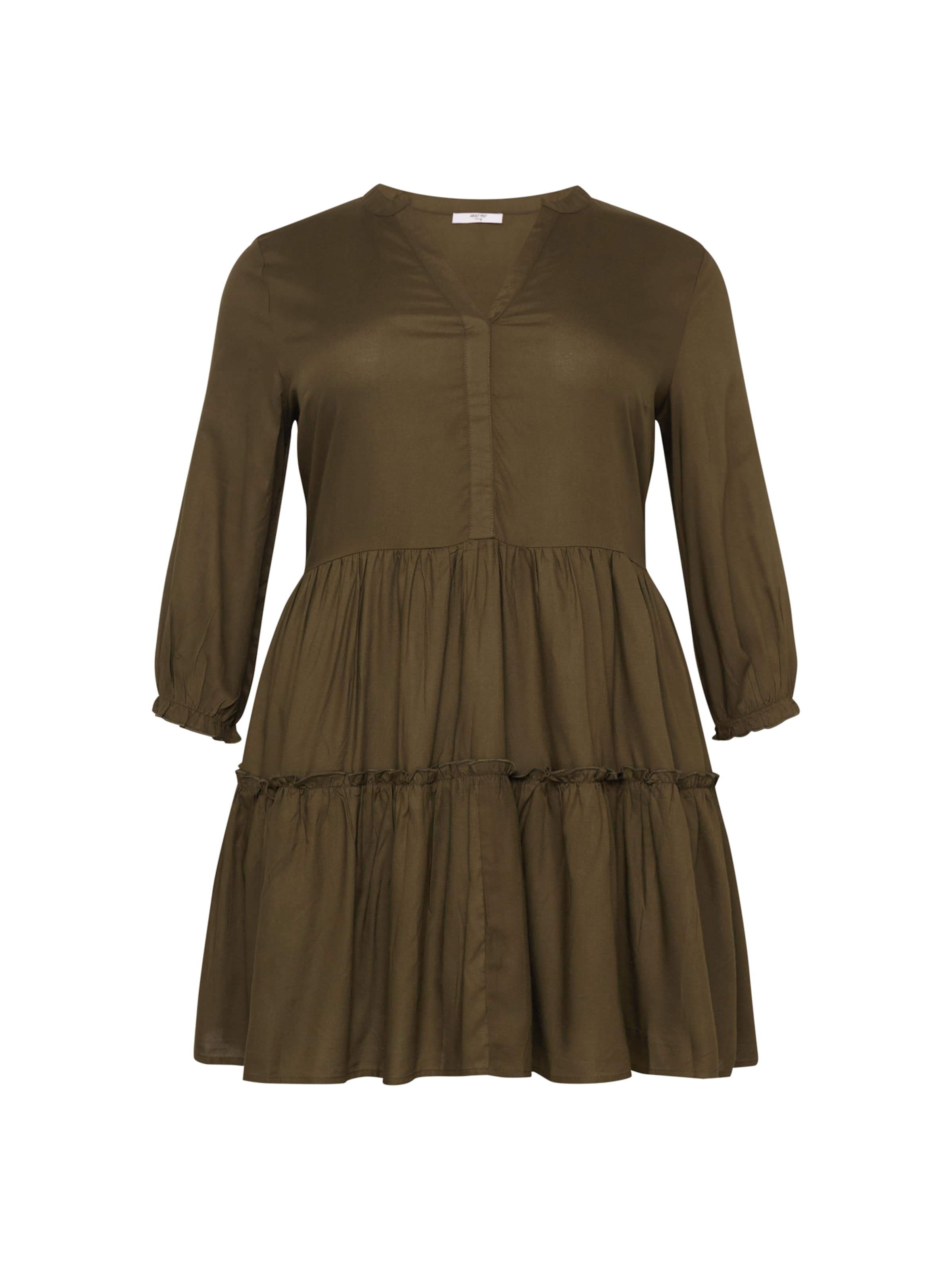 ABOUT YOU Curvy Vestido 'Isabell Dress' en verde oscuro, Vista del producto