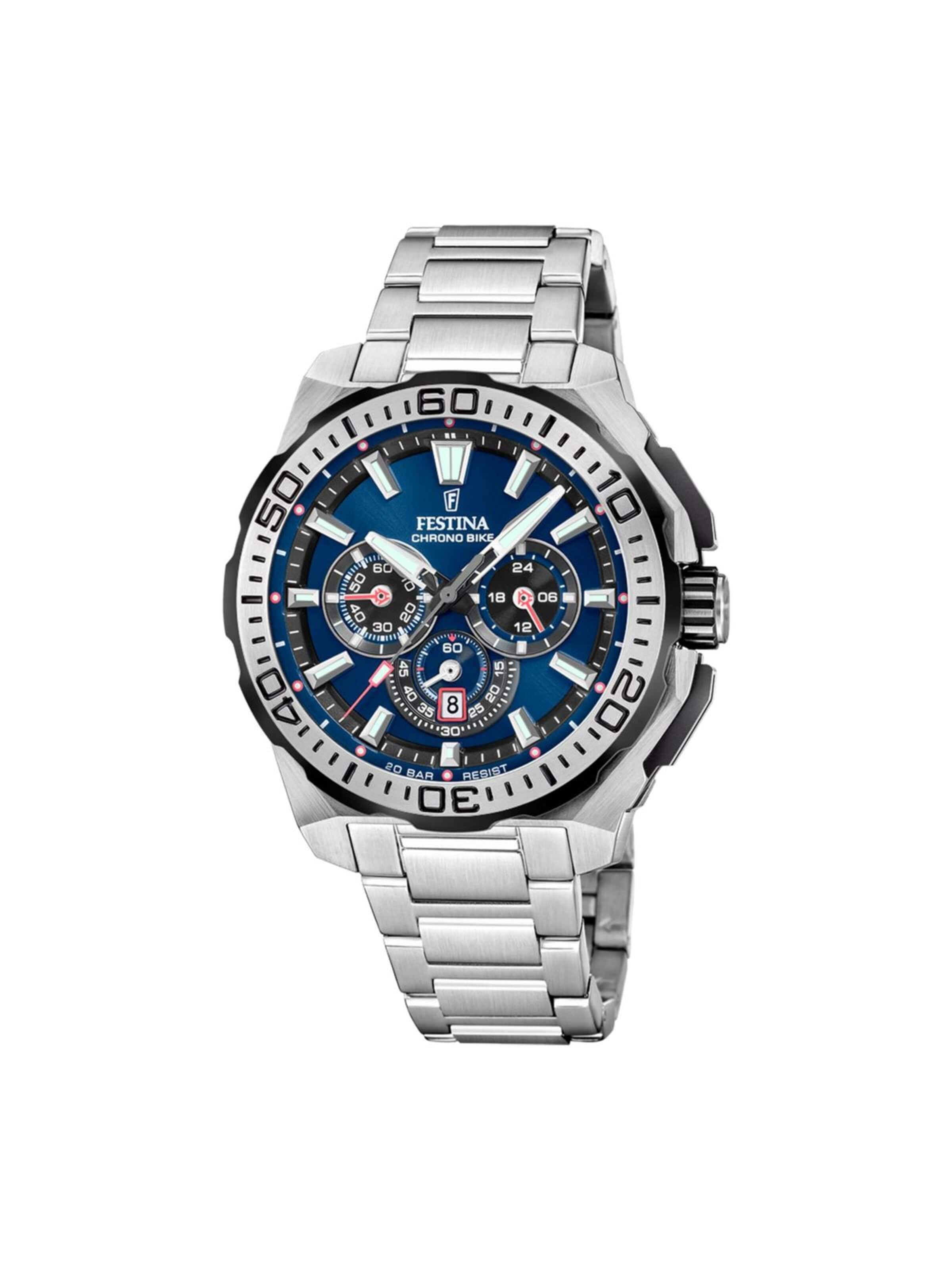 Montre à affichage analogique 'Chrono Bike' FESTINA en bleu : devant