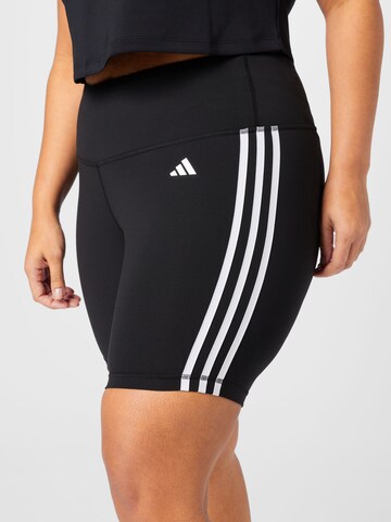 ADIDAS PERFORMANCE Skinny Workout Pants 'Essentials 3-Stripes High-Waisted ' in Black