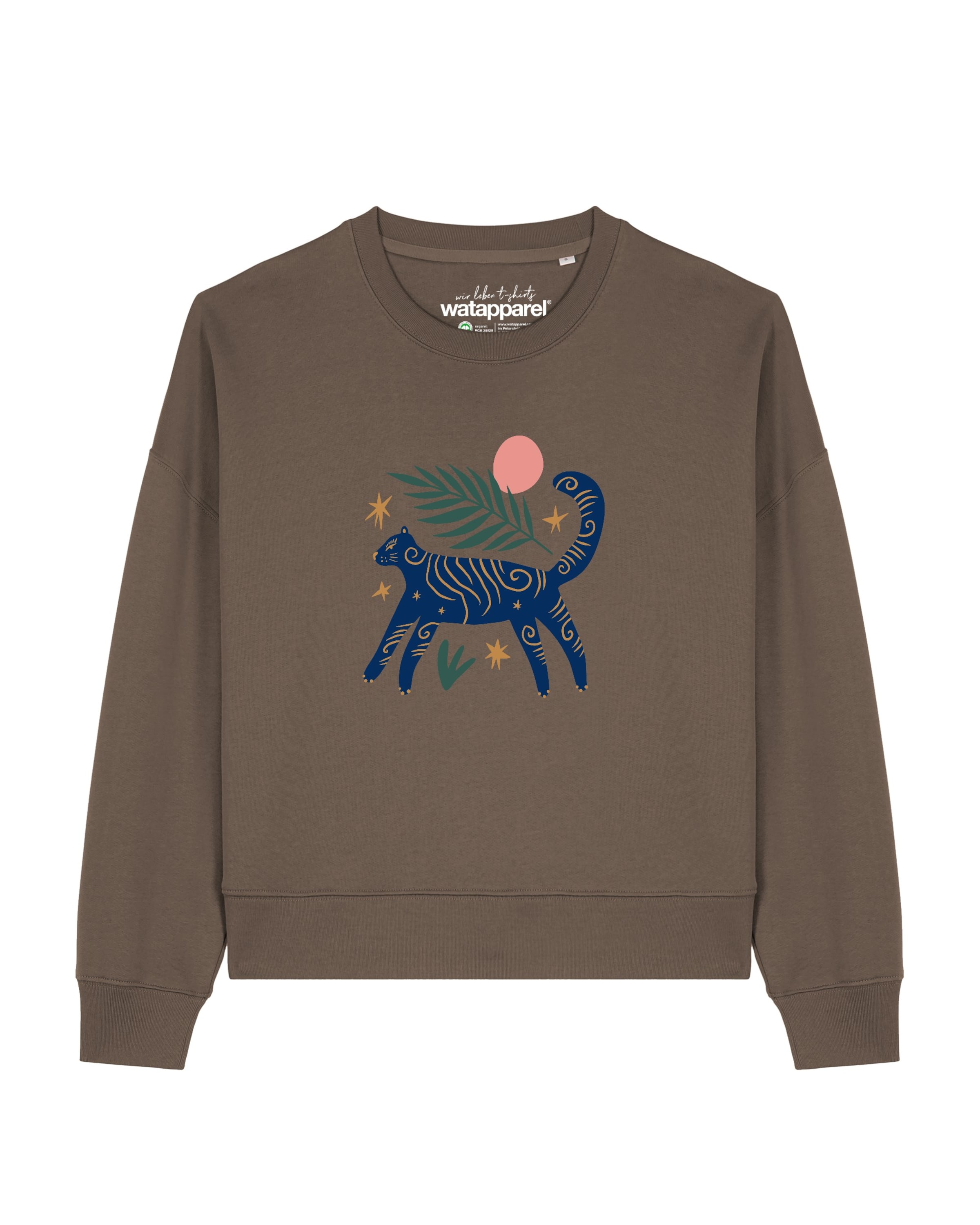 Sweat-shirt 'Love and flex ' Watapparel en marron : devant